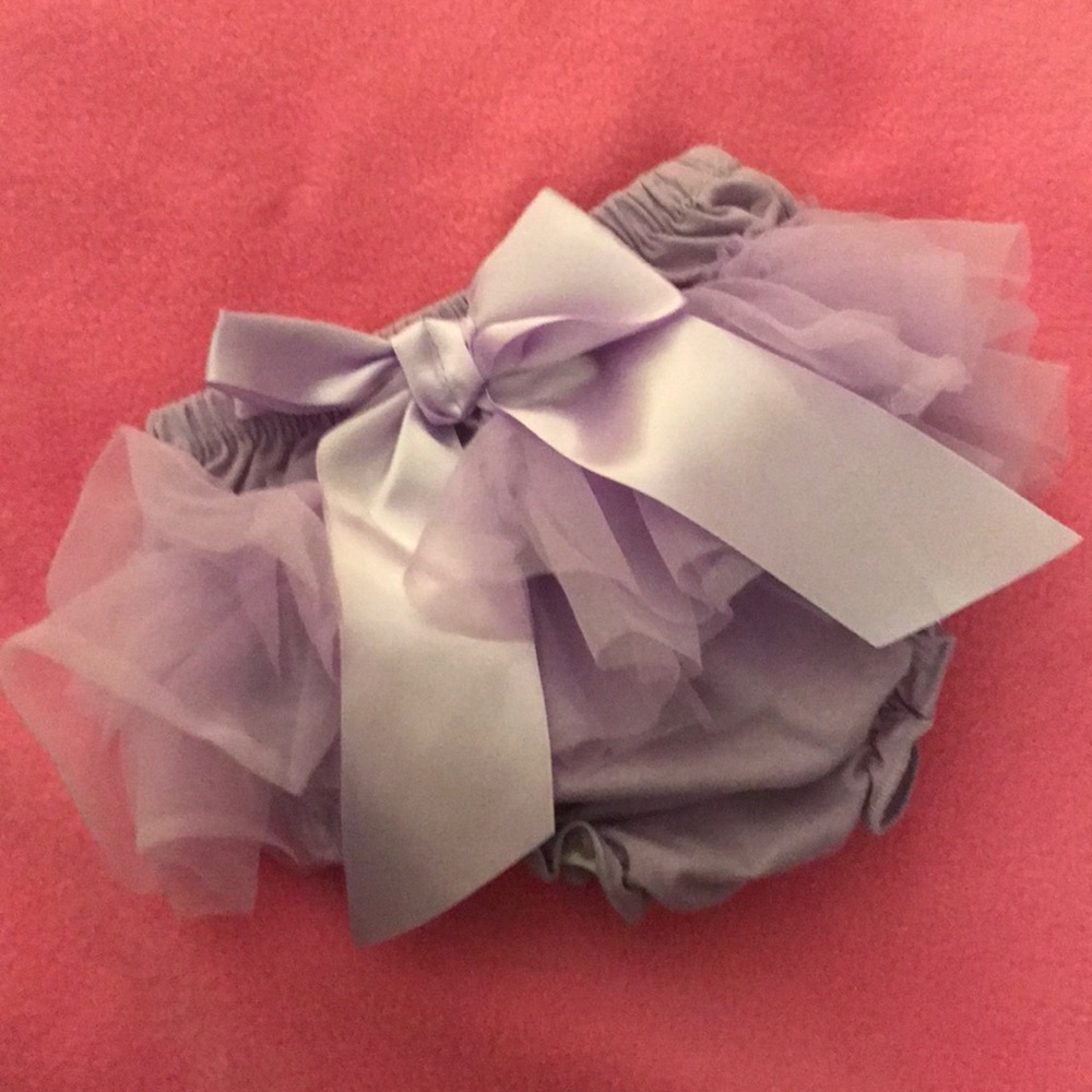 Purple Ruffle Diaper Cover with Bow
